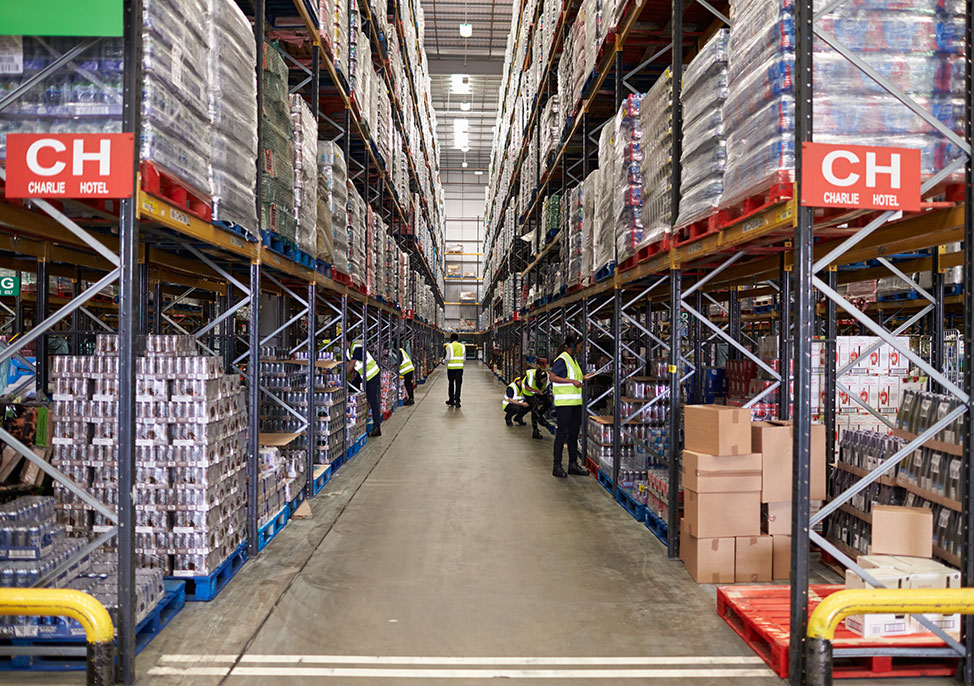 People working in warehouse
